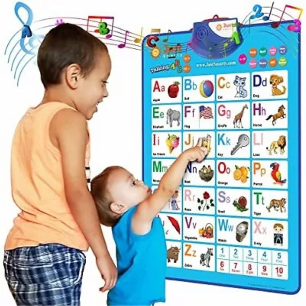 NWB Just Smarty Interactive Abcs and 123s Learning Poster Blue